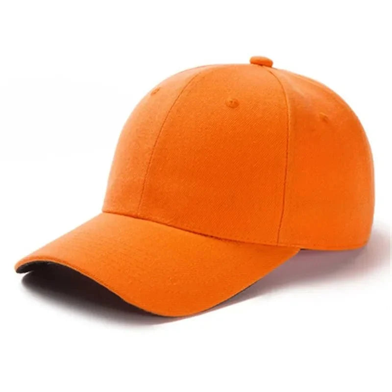 Unisex plain baseball cap by TrendLux Wear, adjustable structured hat in various colors, shown in a close-up image.