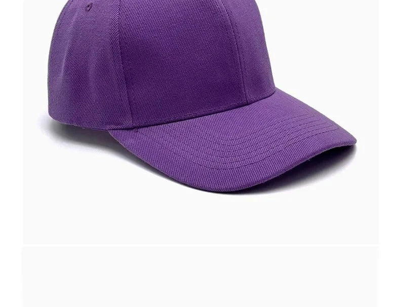 Unisex breathable sun-protective baseball cap with adjustable fit, hard brim, available in 22 colors by TrendLux Wear.