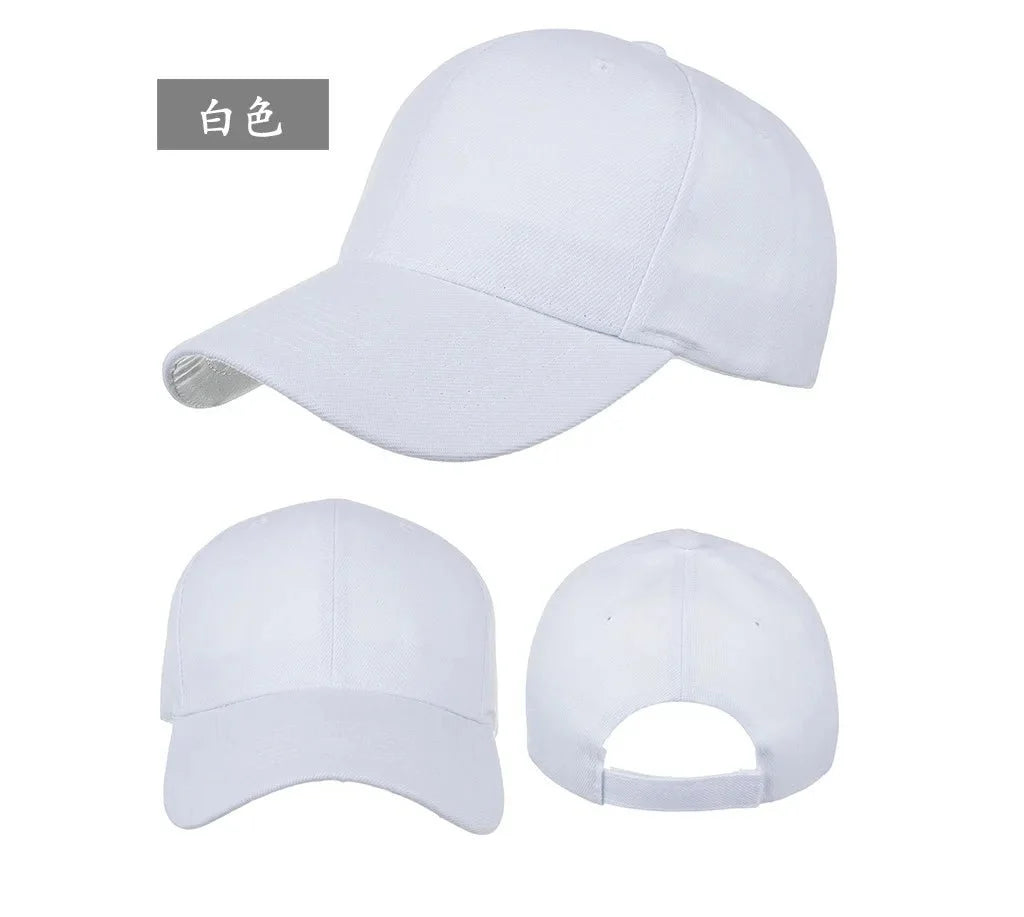 Unisex solid color baseball cap by TrendLux Wear, 5-panel structured hat in a neutral color, front view showing adjustable strap.