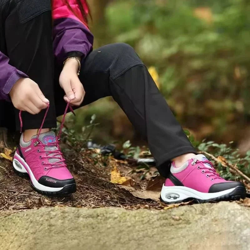Women's breathable PU-EVA platform lace-up sneakers by TrendLux Wear, featuring comfortable walking design and stylish silhouette.
