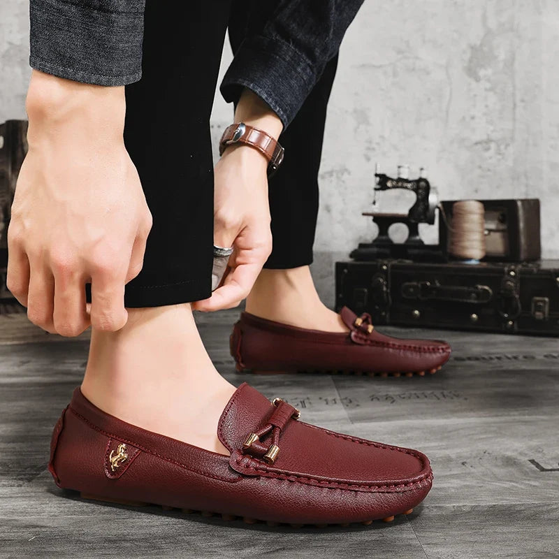 Men's Metal-Detail Slip-On Loafers