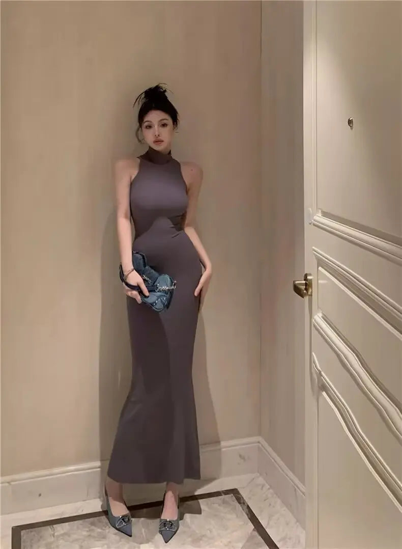 TrenLux Wear Women's Knit Turtleneck Bodycon Ankle-Length Maxi Dress The Glow Sanctuary