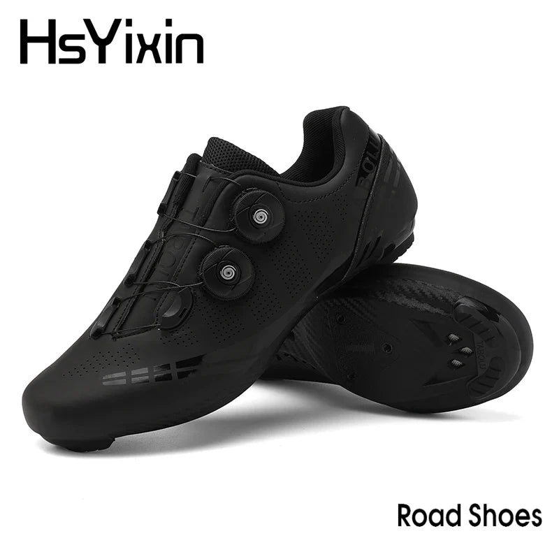 Men's TrendLux Wear MTB cycling shoes with black and blue design, featuring secure straps and durable soles for mountain biking.
