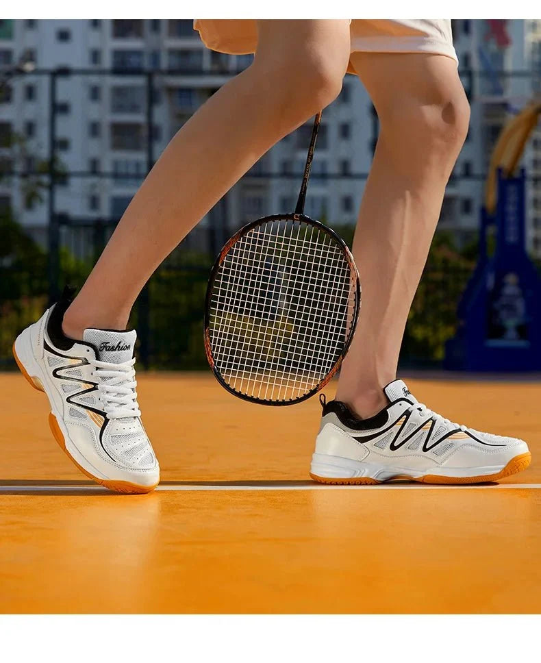 Men's TrendLux Wear tennis and badminton athletic shoes with anti-slip soles, designed for all-season court play.