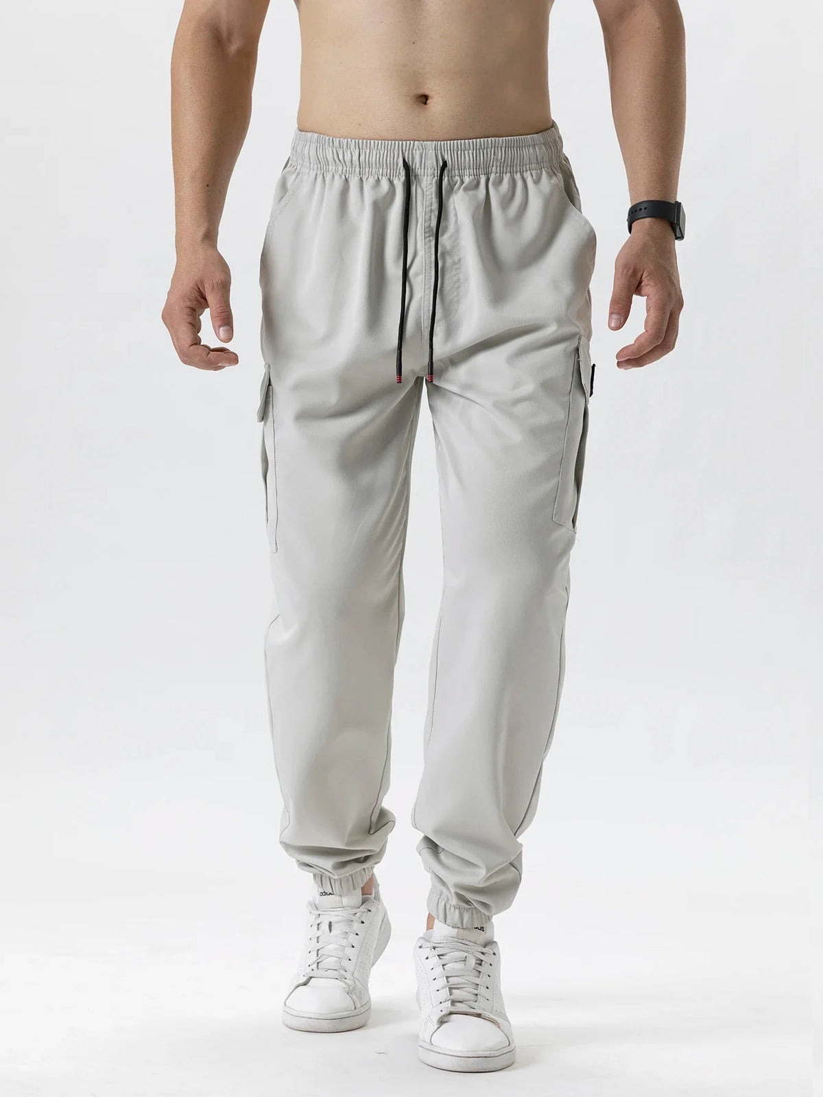 Men's tactical cargo pants by TrendLux Wear, loose fit outdoor joggers with multiple pockets in various colors, suitable for outdoor activities.