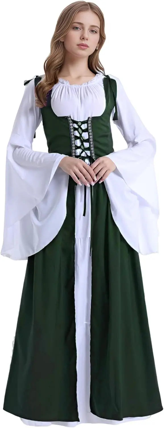 TrenLux Wear Women's Polyester Medieval Renaissance Faire Costume Dress The Glow Sanctuary