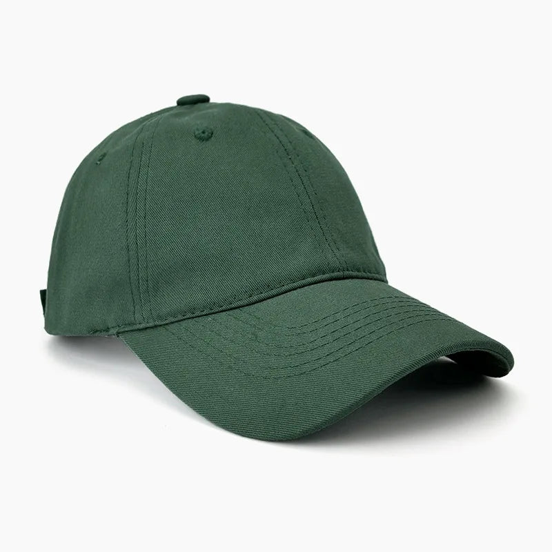 Unisex Korean style cotton curved brim baseball cap by TrendLux Wear in soft fabric, available in 19 colors, with a stylish curved brim.