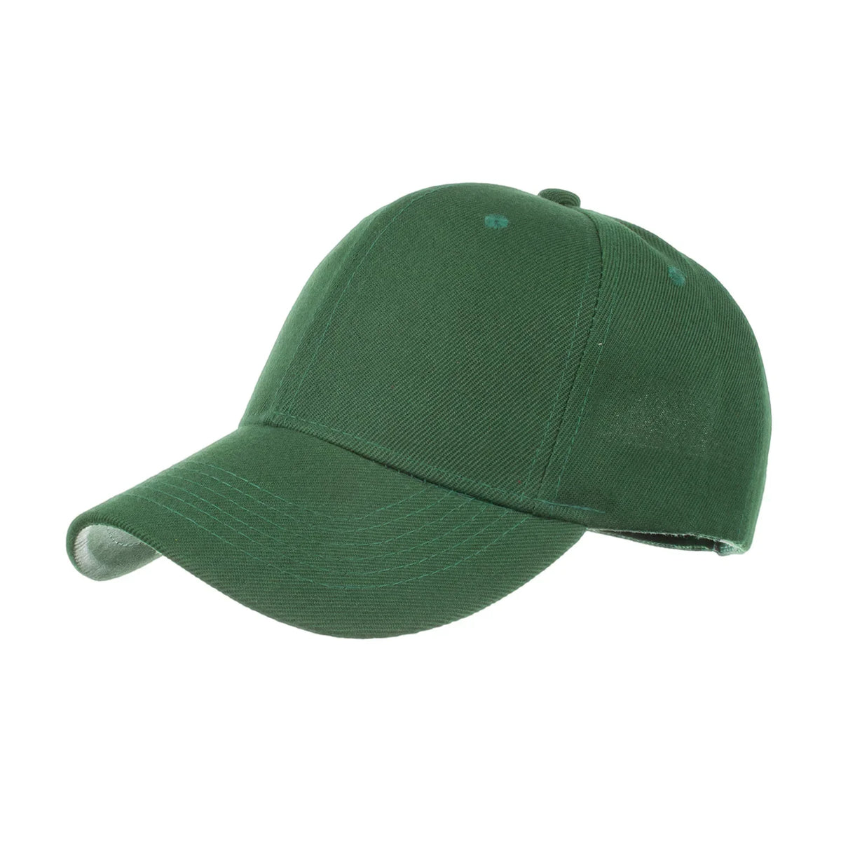 Unisex solid color baseball cap from TrendLux Wear, 5-panel structured hat in vibrant red with adjustable strap.