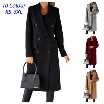 TrenLux Wear Women's Retro Double-Breasted Woolen Coat — Streetwear Winter Jacket TrenLux Wear
