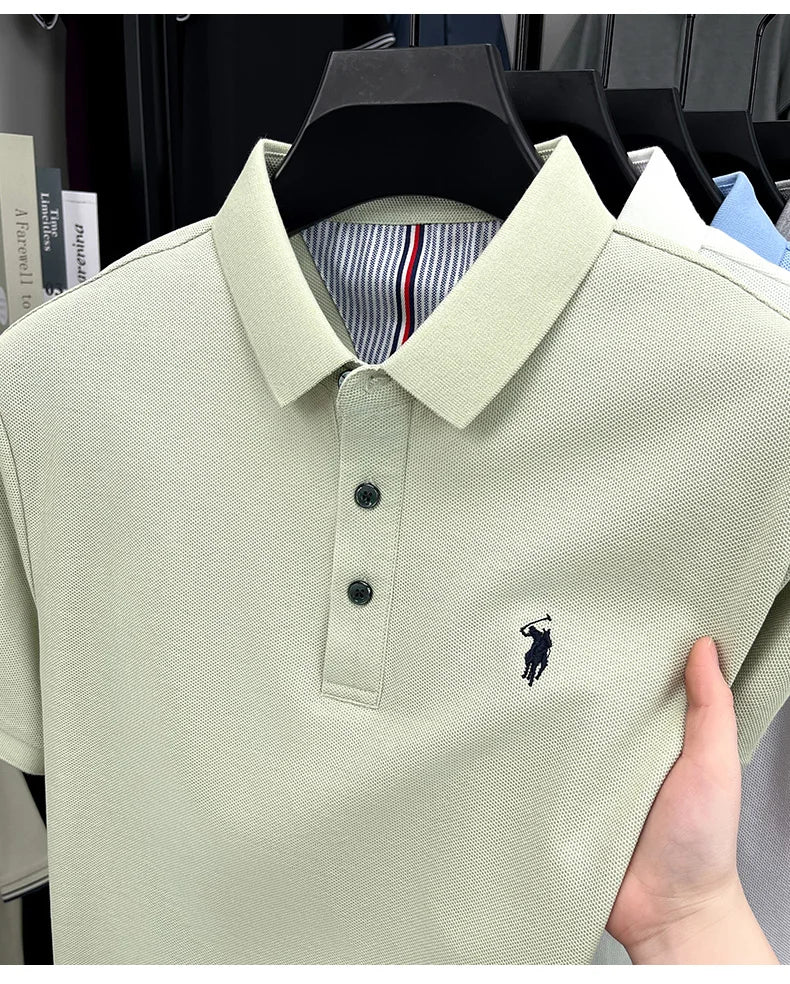 Men's Embroidered Cotton Golf Polo