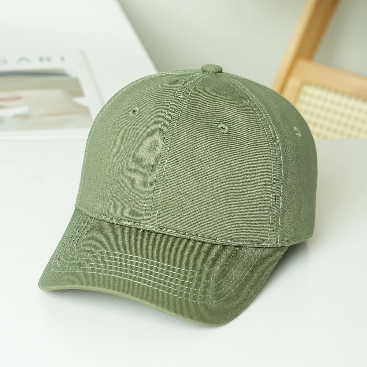 Unisex soft-top dad hat by TrendLux Wear, plain baseball cap with sun protection in various colors, shown in black with curved brim