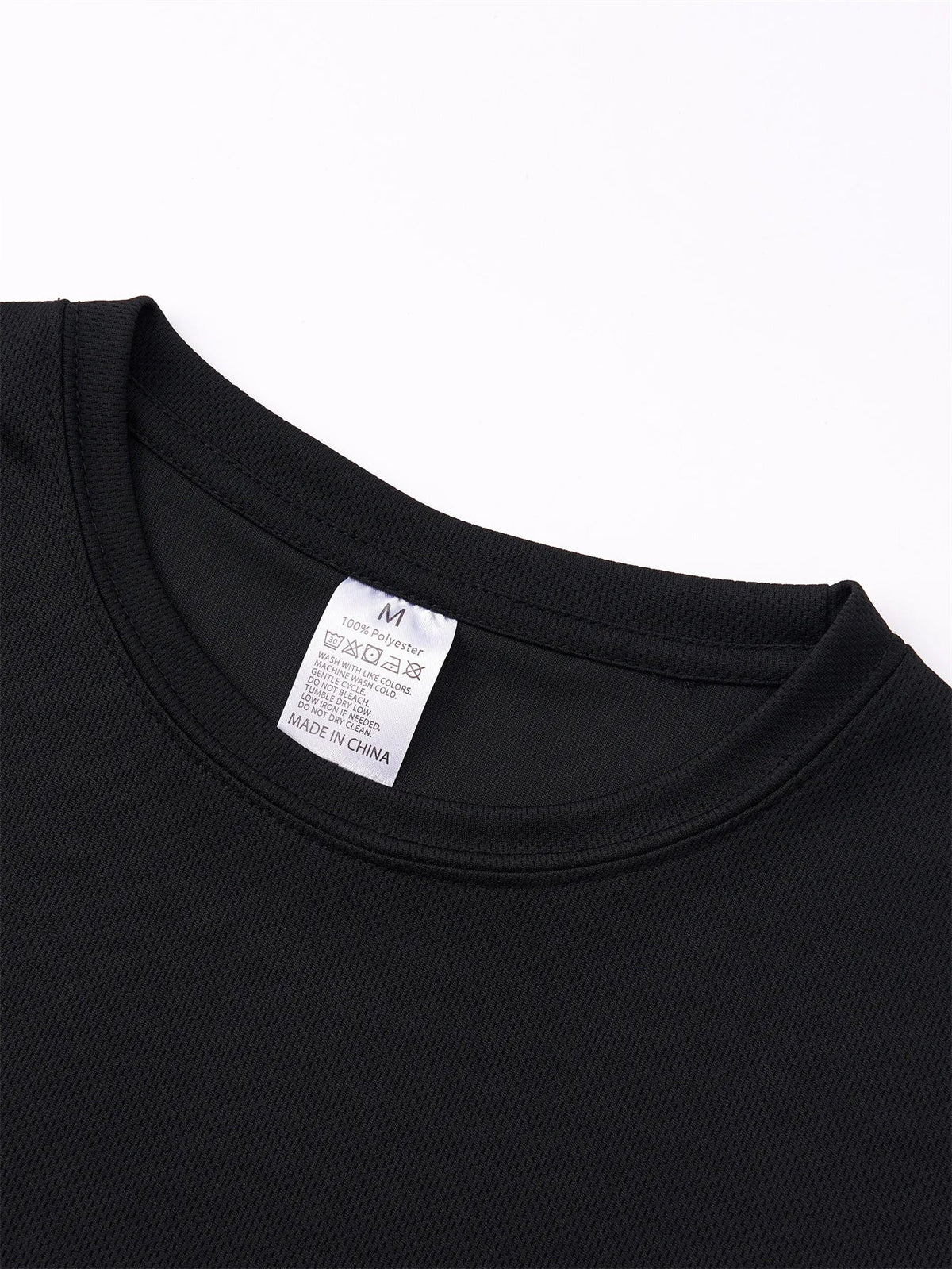 Men's navy and white quick-dry graphic T-shirt by TrendLux Wear, breathable polyester crewneck shirt in various sizes.