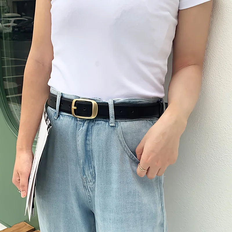 Women's PU Leather Belt — Alloy Metal Pin Buckle Fashion Strap for Jeans TrenLux Wear