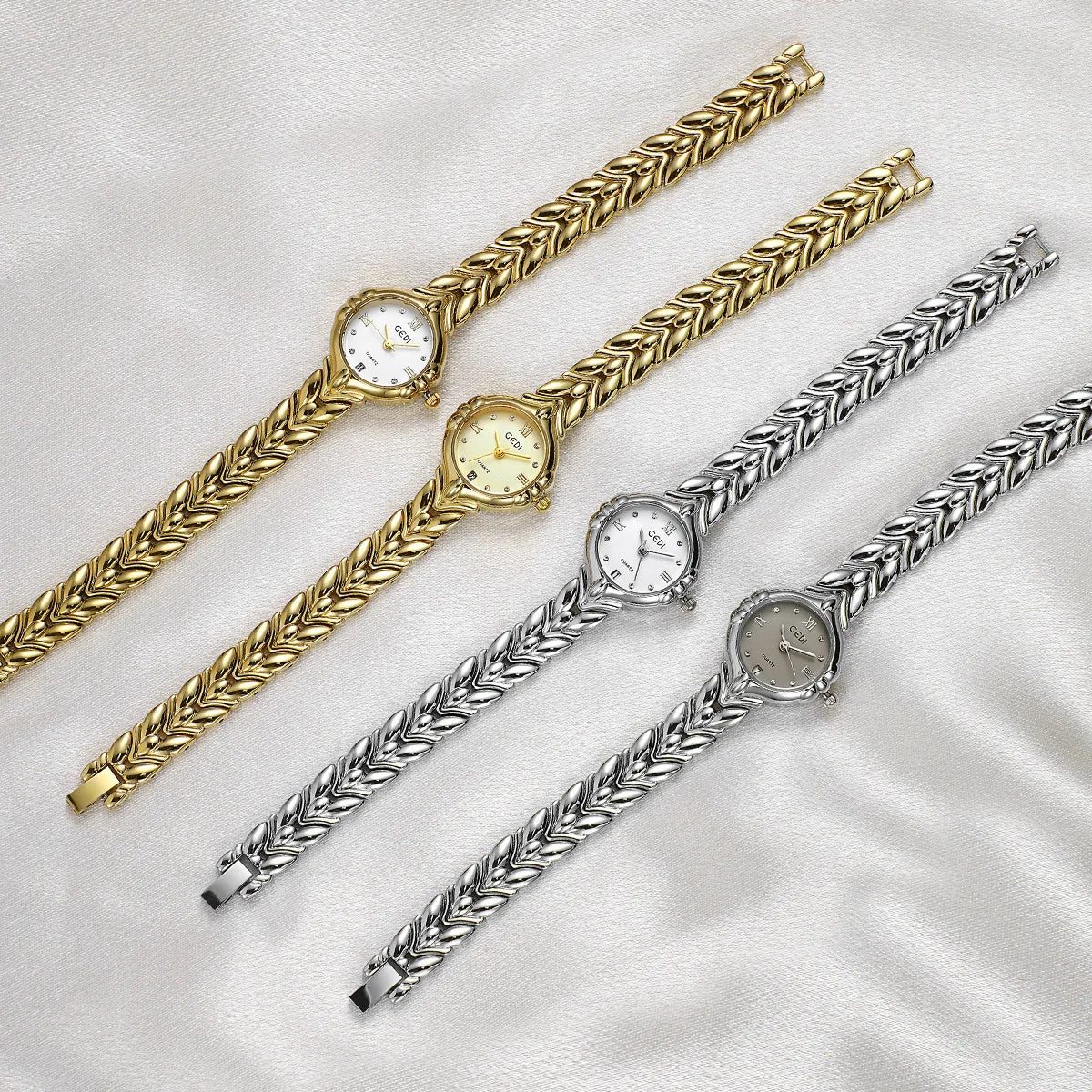 TrendLux Women's Elegant Oval Stylish Alloy Bracelet Adjustable Clasp Quartz Watch