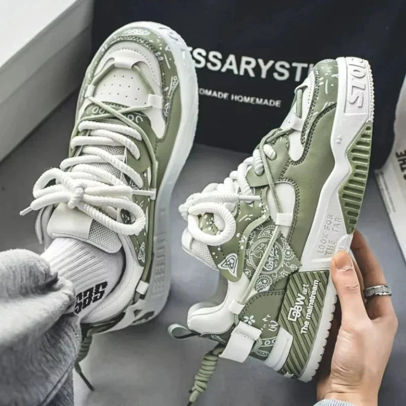 Men's breathable platform sneakers by TrendLux Wear, casual vulcanized walking shoes with stylish design and comfortable fit.