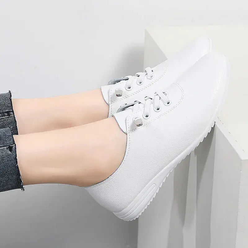 TrenLux Wear Women's Lace-Up Leather Loafers — Soft Moccasin Flat Shoes for Spring & Autumn TrenLux Wear