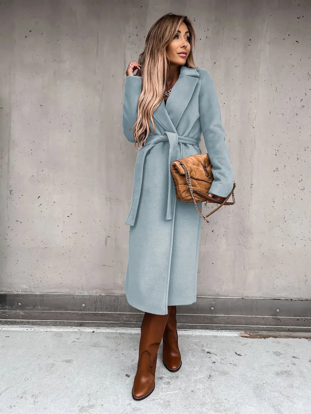 TrenLux Wear Women's Solid Woolen Lapel Coat — Long Sleeve Loose Fit Autumn Winter Coat TrenLux Wear
