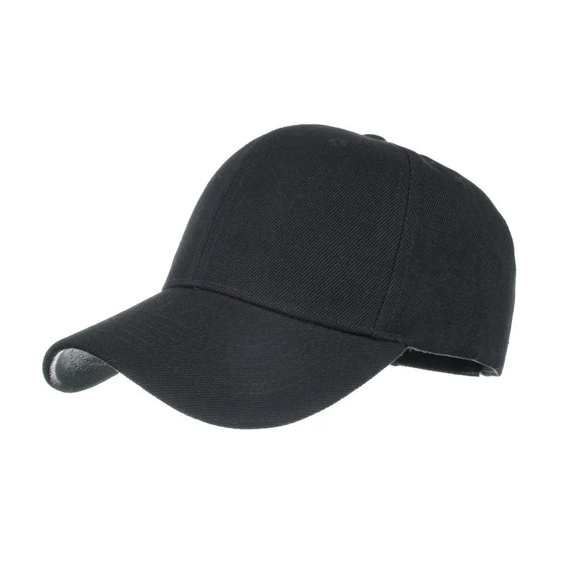 Unisex solid color baseball cap by TrendLux Wear, 5-panel structured hat in a neutral shade, front view with adjustable strap