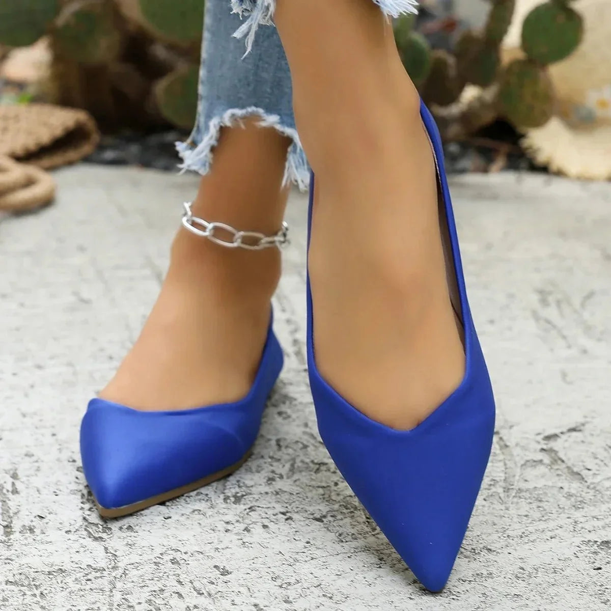 Plus size lightweight slip-on ballet flats by TrendLux Wear, featuring a comfortable design and neutral color for everyday wear.