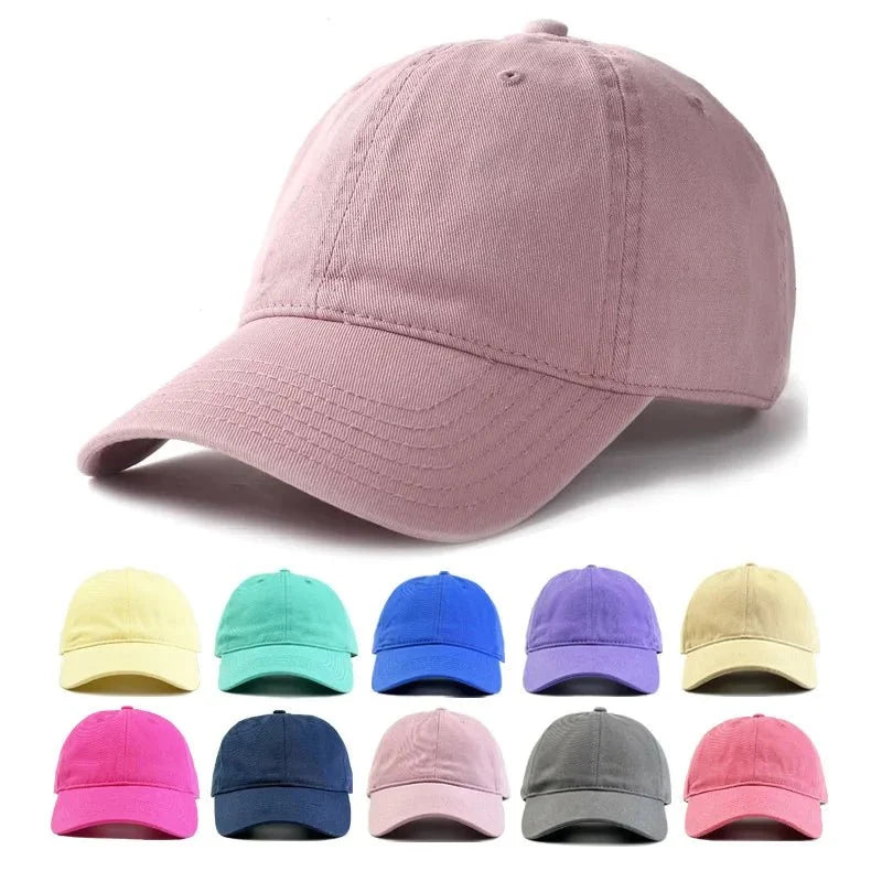 Unisex Korean style cotton curved brim baseball cap by TrendLux Wear in soft fabric, shown in a stylish design with a curved brim.