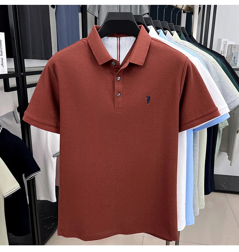 Men's Embroidered Cotton Golf Polo