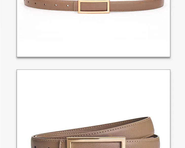 Women's Genuine Leather Belt — Metal Buckle Strap for Jeans & Dresses TrenLux Wear