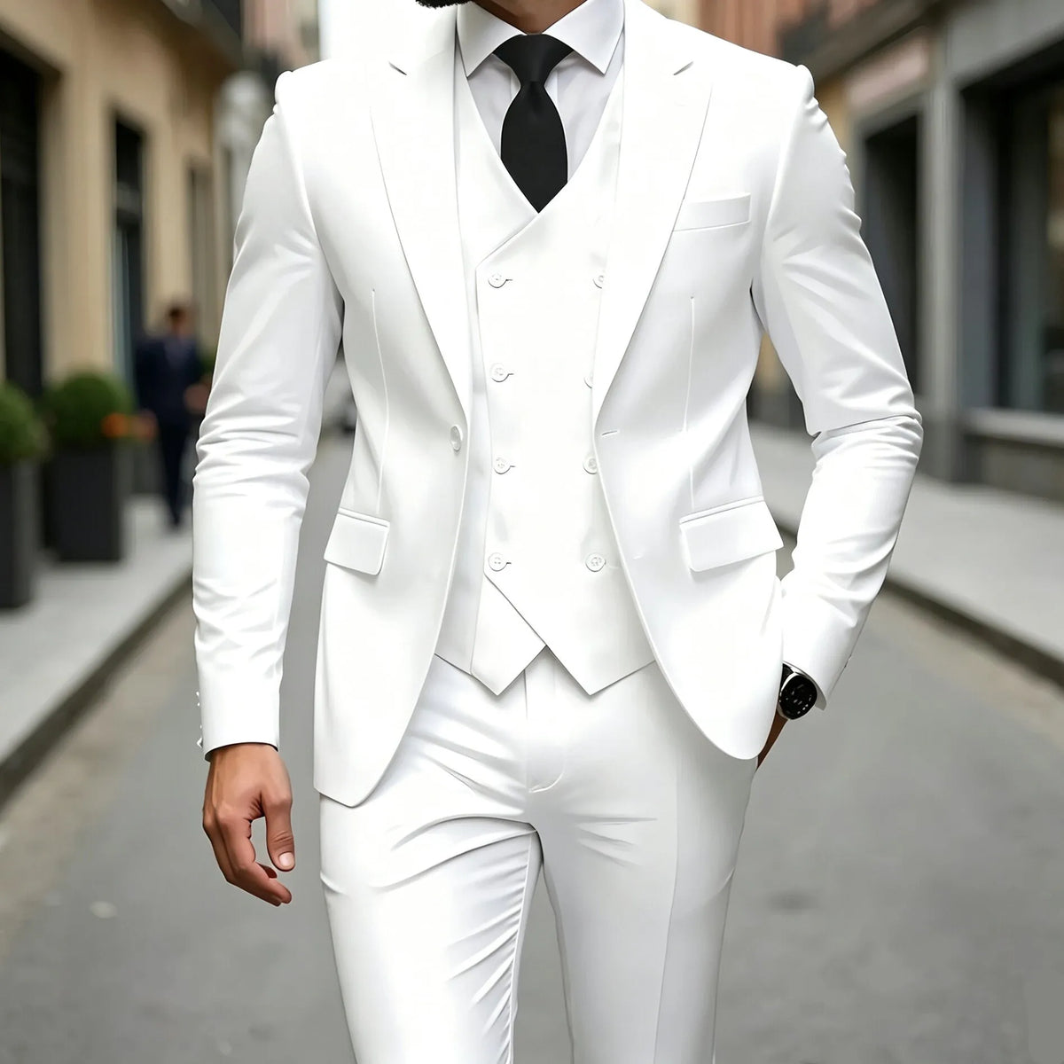 Men's Peak-Lapel Three-Piece Tuxedo Suit