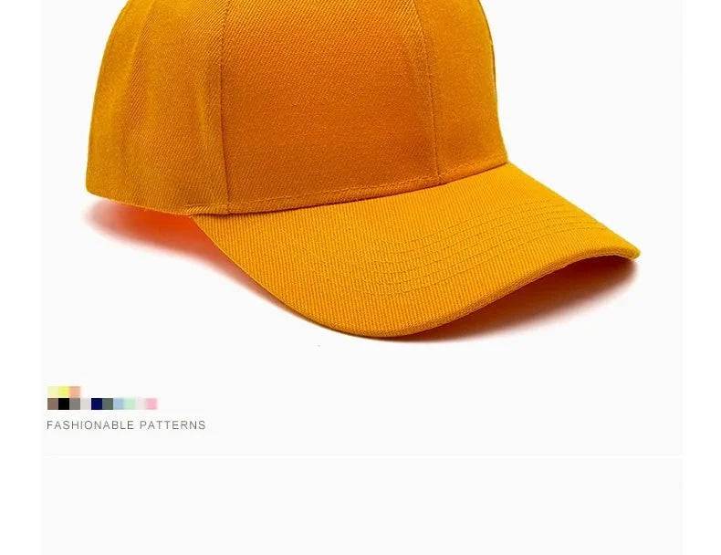 Unisex breathable sun-protective baseball cap with adjustable fit and hard brim, available in 22 colors by TrendLux Wear.