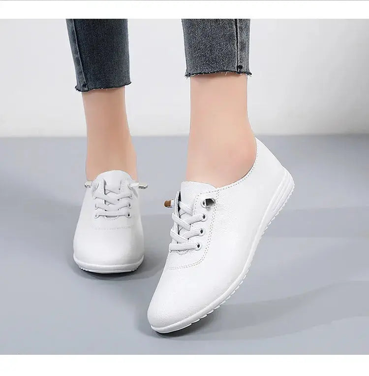 TrenLux Wear Women's Lace-Up Leather Loafers — Soft Moccasin Flat Shoes for Spring & Autumn TrenLux Wear