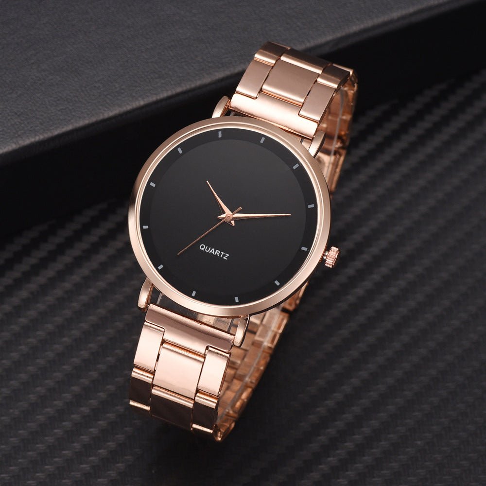 Women's rose gold stainless steel watch by TrendLux Wear with a sleek round face and elegant design.