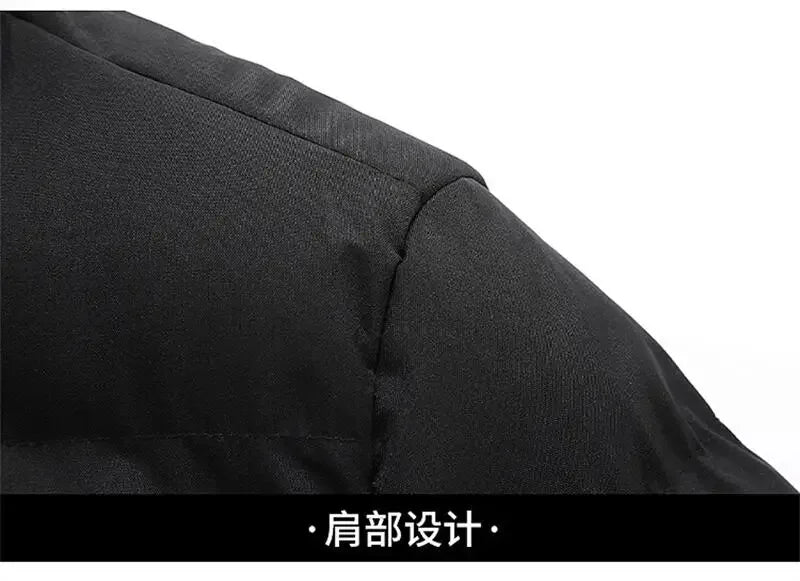 Men's Thick Warm Puffer Bomber Jacket – Winter Down Parka Coat