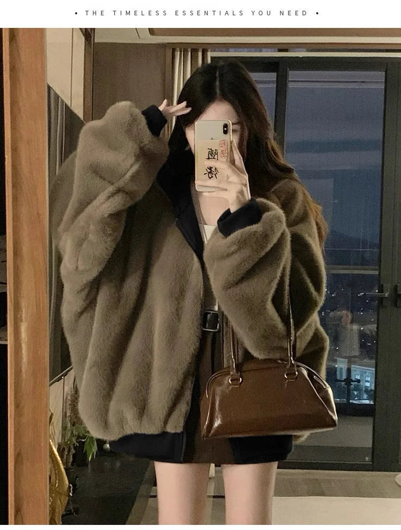Winter Women Jacket Coats Parkas Female Double-sided Cotton Hooded Overcoat Thick Warm Jackets Windproof Casual Snow Outerwear