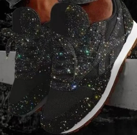 Women's Glitter Platform Chunky Sneakers | Height-Increasing Sparkling Running Shoes | Spring 2026 - TrendLux Wear