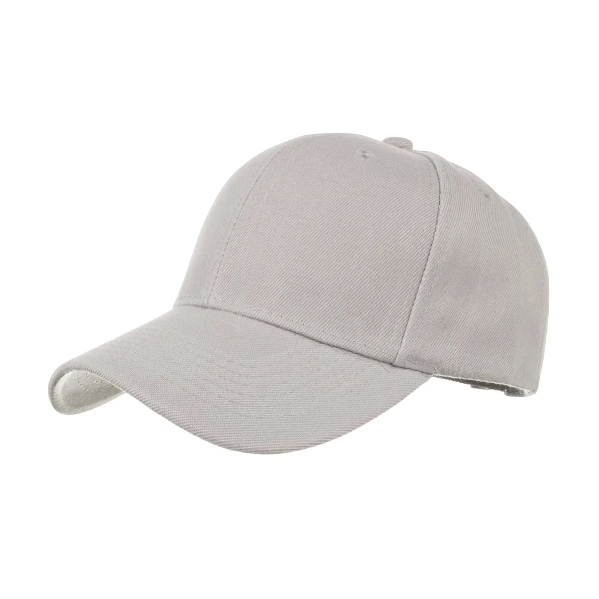 Unisex solid color baseball cap by TrendLux Wear, 5-panel structured hat in a neutral tone, front view showing clean design