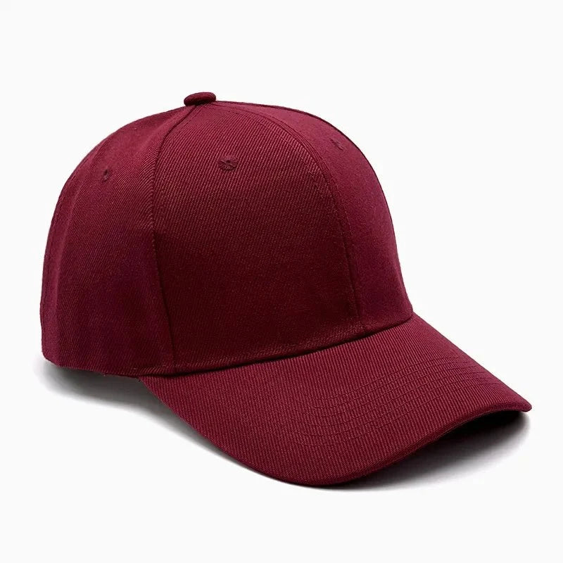 Unisex breathable sun-protective baseball cap with adjustable fit, hard brim, available in 22 colors by TrendLux Wear.