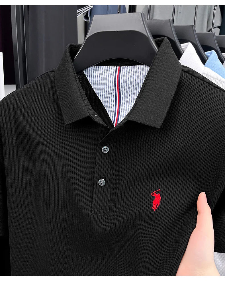 Men's Embroidered Cotton Golf Polo