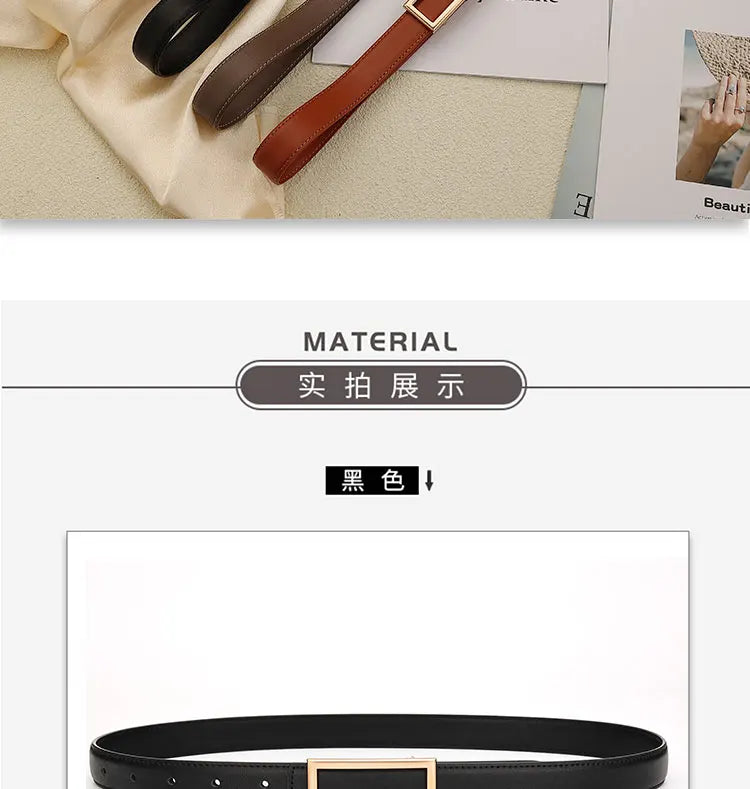 Women's Genuine Leather Belt — Metal Buckle Strap for Jeans & Dresses TrenLux Wear