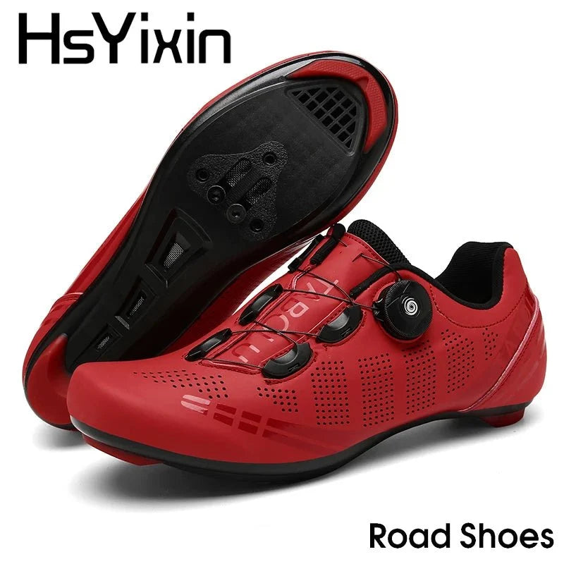 Men's MTB cycling shoes by TrendLux Wear featuring durable black design and secure fastening for mountain biking.