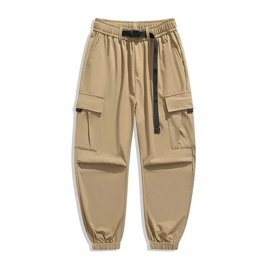 Men's wide leg casual trousers by TrendLux Wear featuring a loose fit, multi-pocket design, available in six colors.