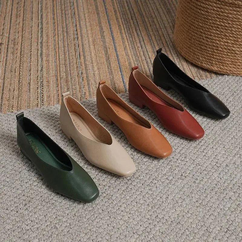 Women's round-toe leather loafer flats by TrendLux Wear, featuring a sleek design and comfortable fit for everyday wear.