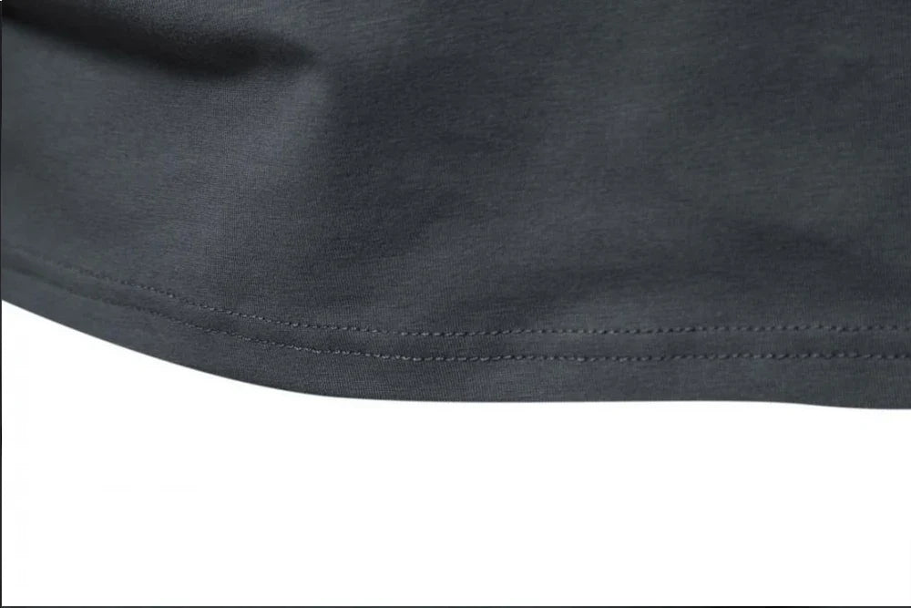 Men's slim fit Henley T-shirt by TrendLux Wear, moisture-wicking breathable tee in black, white, or grey, available in sizes S to 3XL.