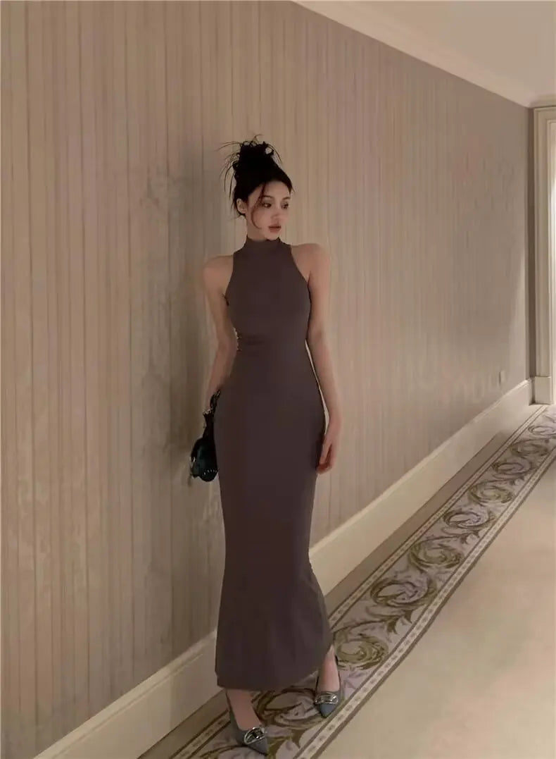 TrenLux Wear Women's Knit Turtleneck Bodycon Ankle-Length Maxi Dress The Glow Sanctuary