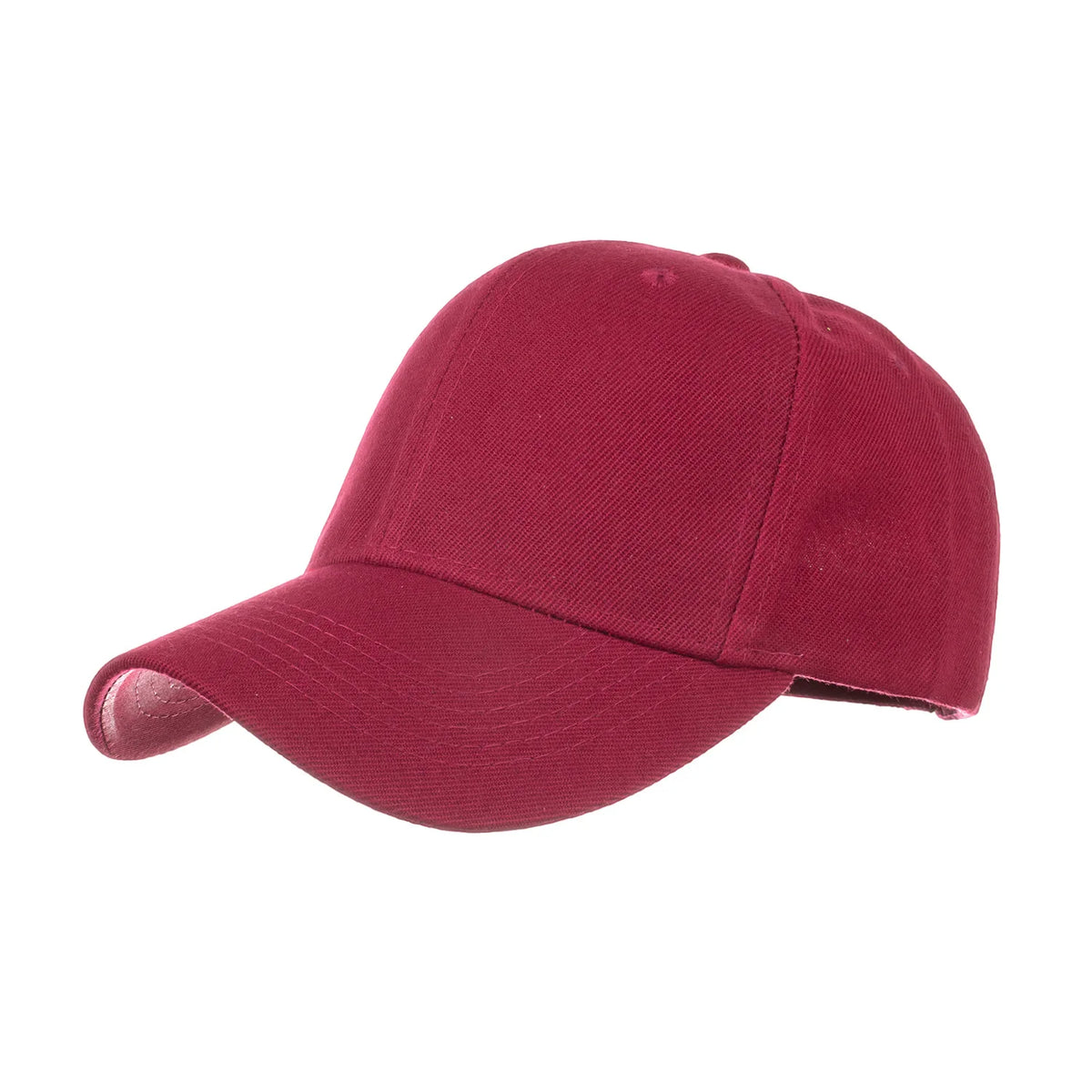 Unisex solid color baseball cap by TrendLux Wear, 5-panel structured hat in various colors, shown in black with adjustable strap.