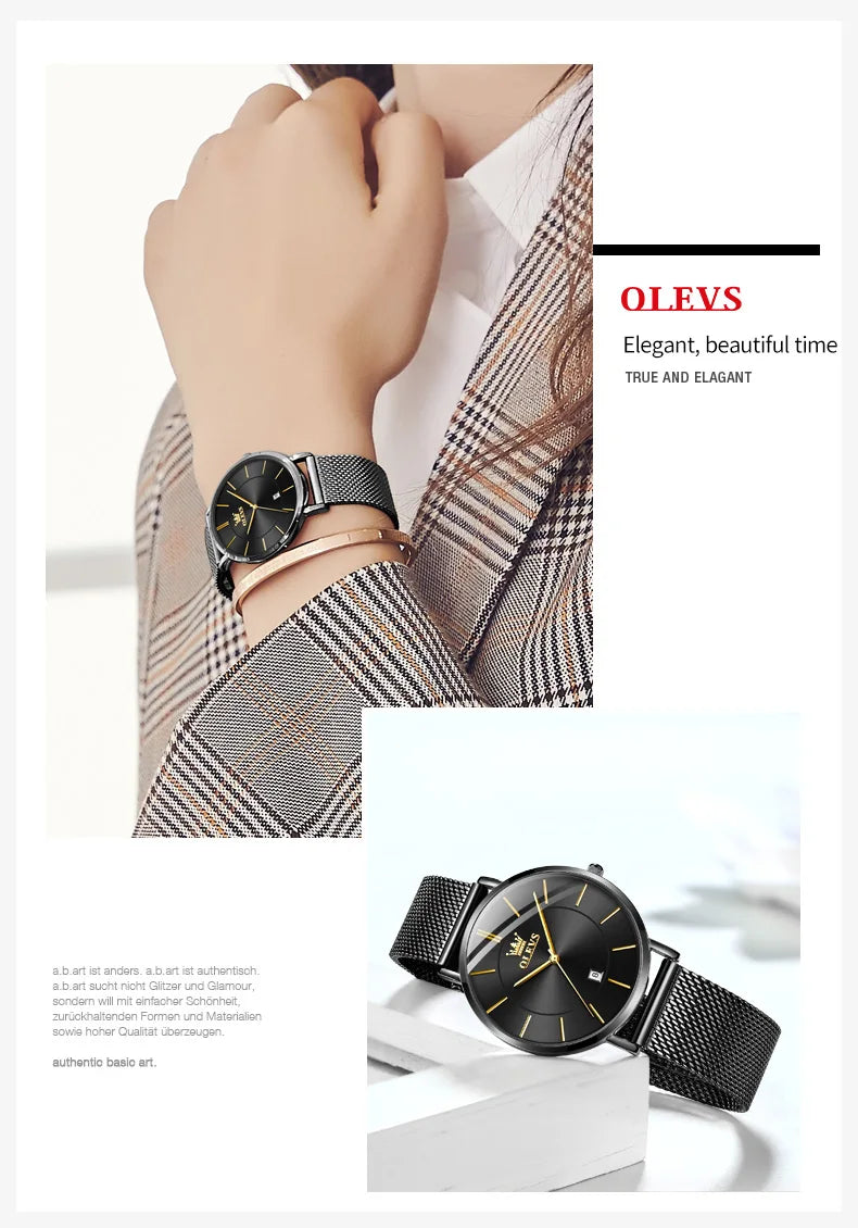 TrenLux Wear OLEVS Women's Rose Gold Luxury Stainless Steel Bracelet Quartz Gift Set TrenLux Wear