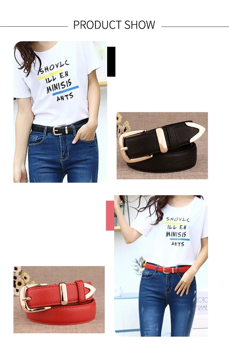 Women's Vintage Pin Buckle PU Leather Trouser Belt. TrenLux Wear