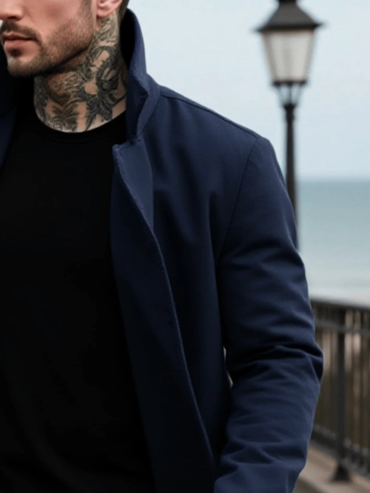 Men's Double Breasted Wool Mid-Length Overcoat – Warm Lapel Street Coat