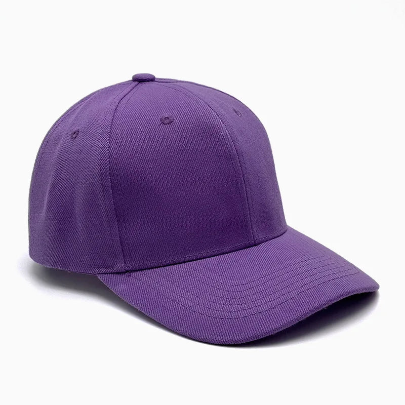 Unisex breathable sun-protective baseball cap with adjustable fit and hard brim, available in 22 colors by TrendLux Wear.
