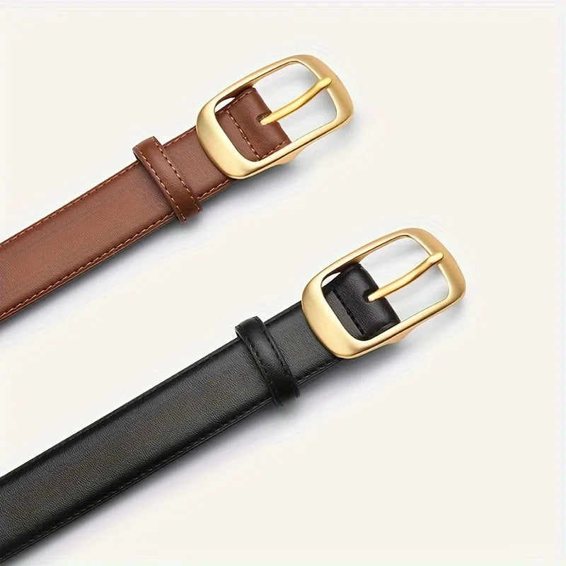 Women's PU Leather Belt — Alloy Metal Pin Buckle Fashion Strap for Jeans TrenLux Wear
