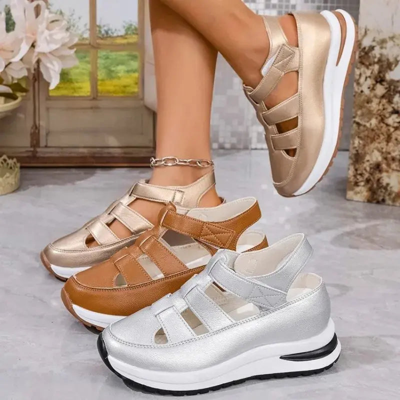 TrenLux Wear Women's PU-EVA Platform Wedge High Heel Open Toe Gladiator Sandals TrenLux Wear