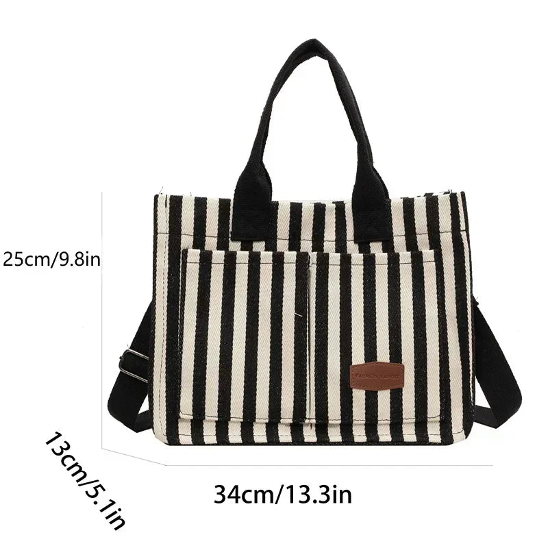 TrenLux Wear Women's Large Capacity Striped Shoulder Bag TrenLux Wear